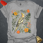 Pied Cockatiel Boho Flower T-Shirt