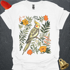 Pied Cockatiel Boho Flower T-Shirt