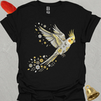 Pied Cockatiel Flying Flower T-Shirt