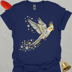 Pied Cockatiel Flying Flower T-Shirt