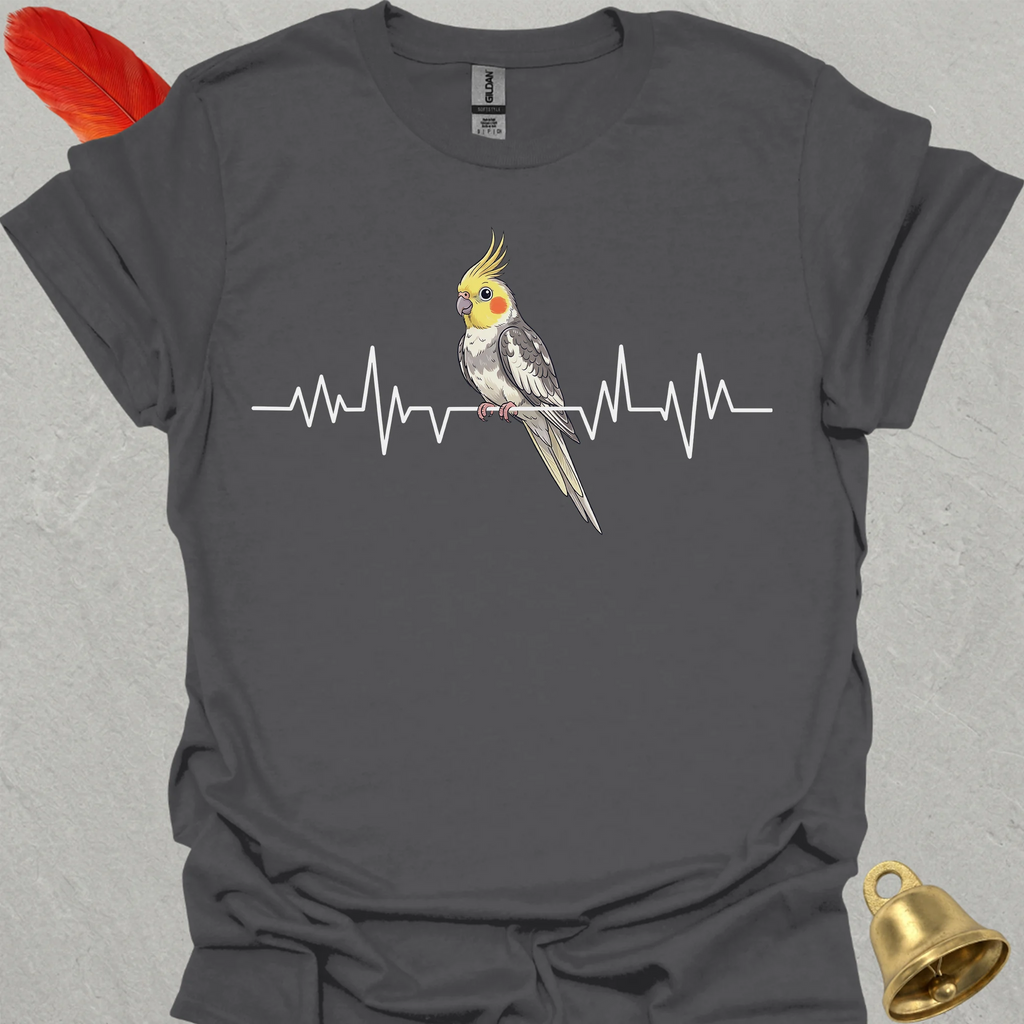 Pied Cockatiel Heartbeat T-Shirt
