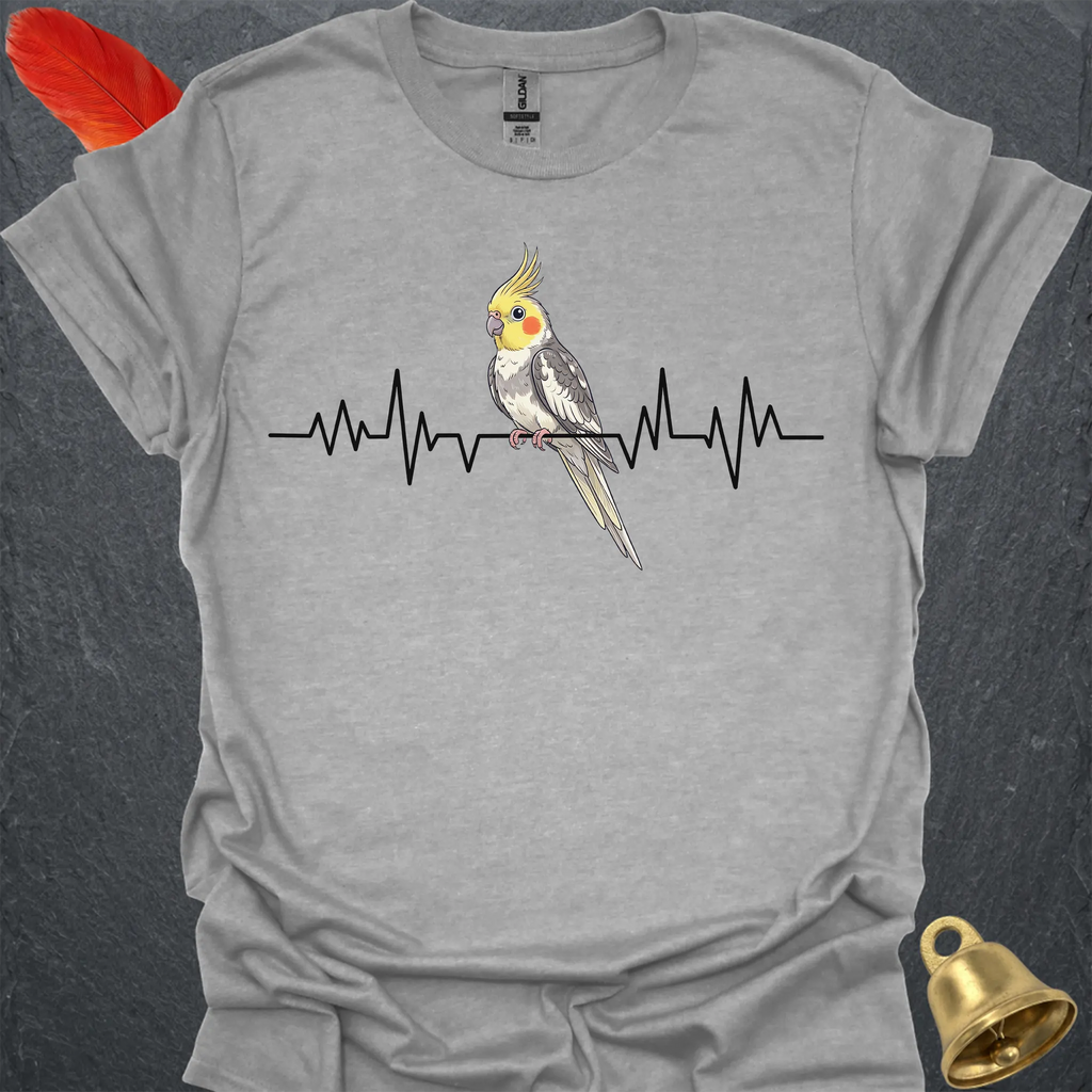 Pied Cockatiel Heartbeat T-Shirt