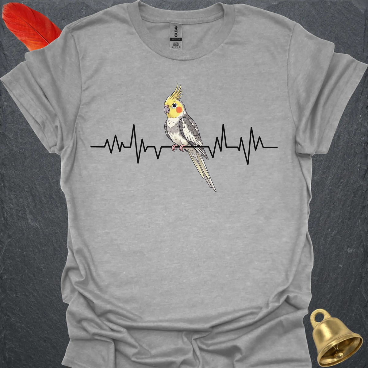 Pied Cockatiel Heartbeat T-Shirt