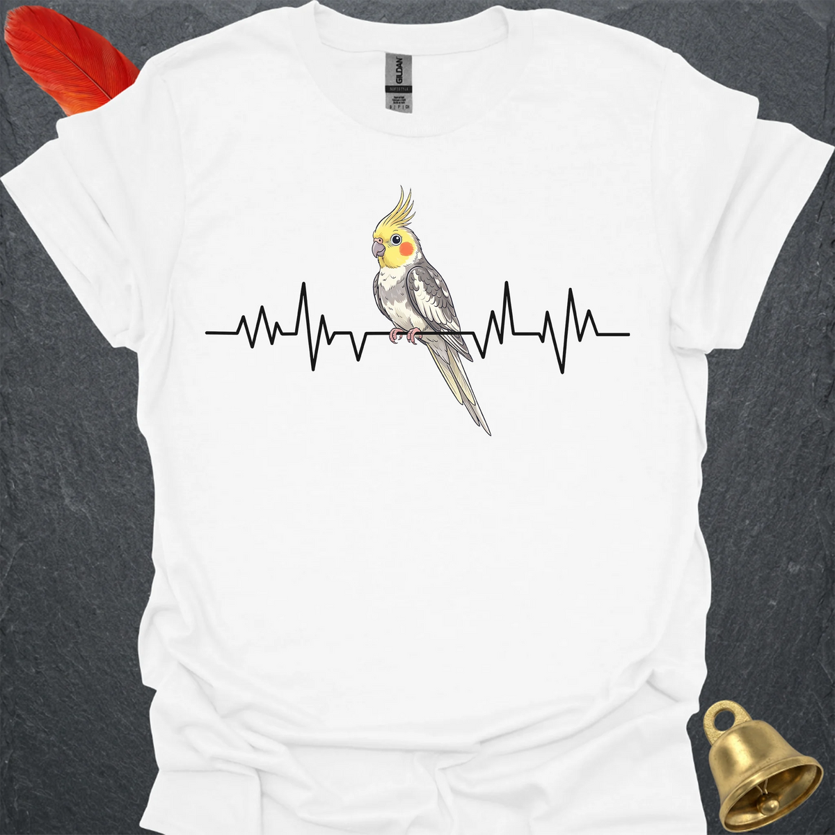 Pied Cockatiel Heartbeat T-Shirt