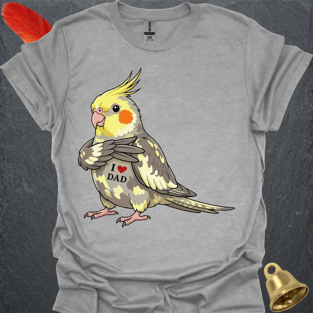 Pied Cockatiel I Love Dad T-Shirt