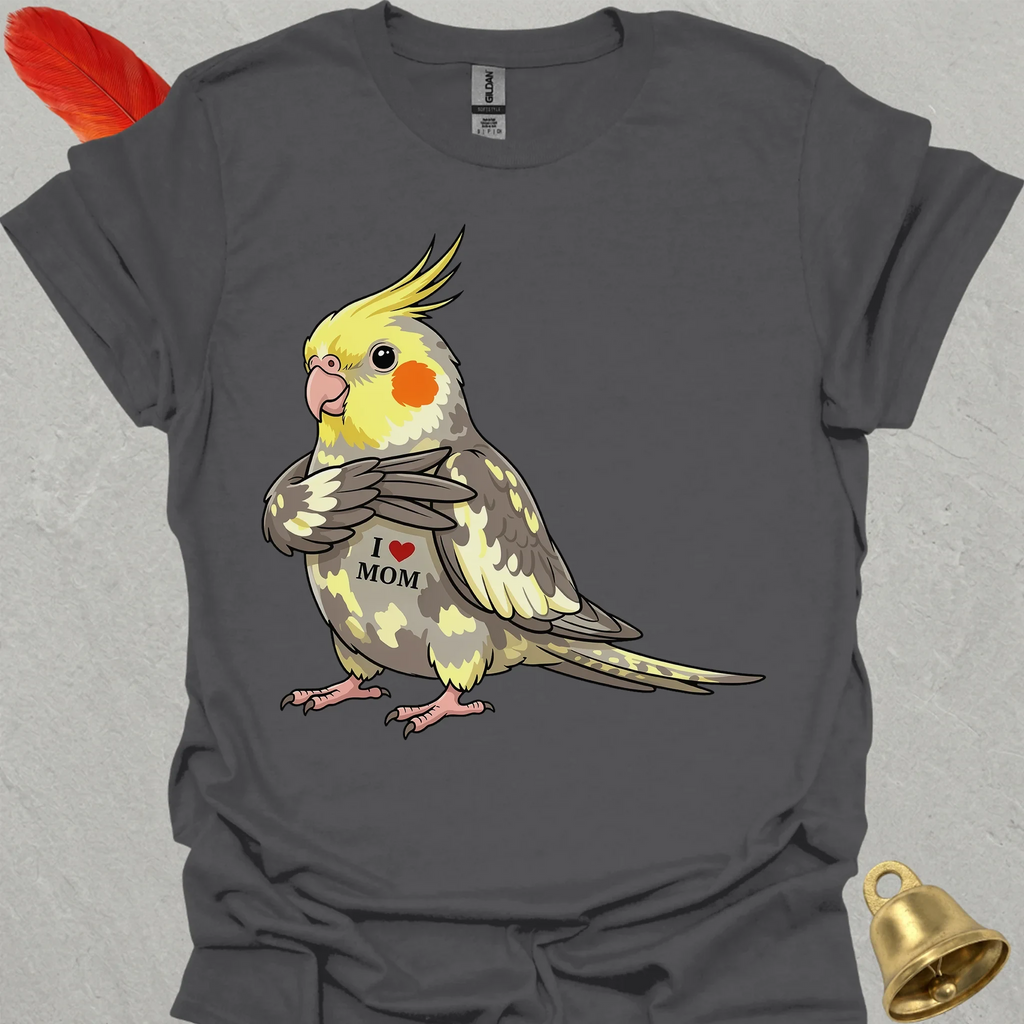 Pied Cockatiel I Love Mom T-Shirt