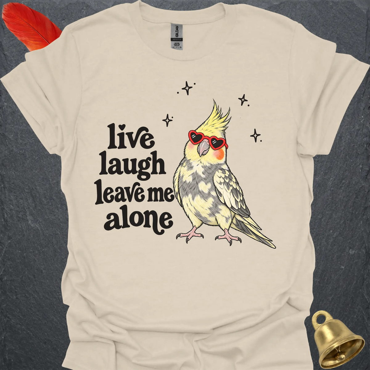 Pied Cockatiel Live Laugh T-Shirt