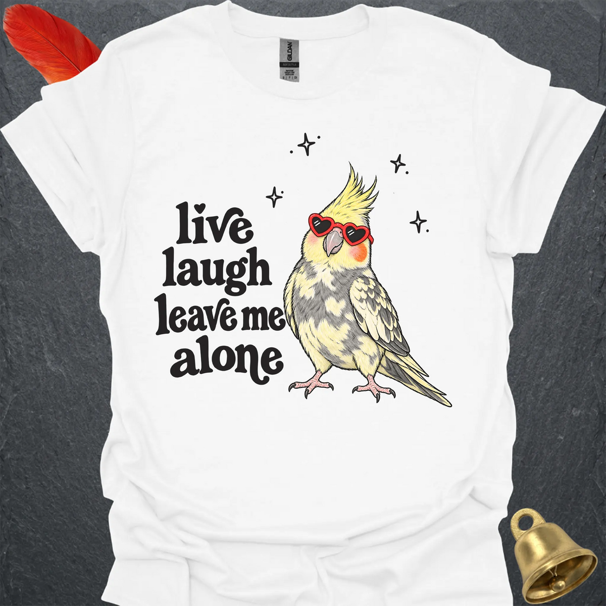 Pied Cockatiel Live Laugh T-Shirt