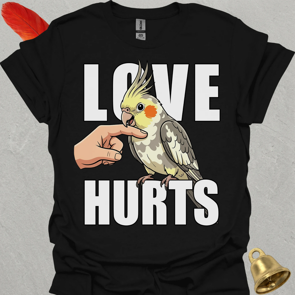Pied Cockatiel Love Hurts T-Shirt