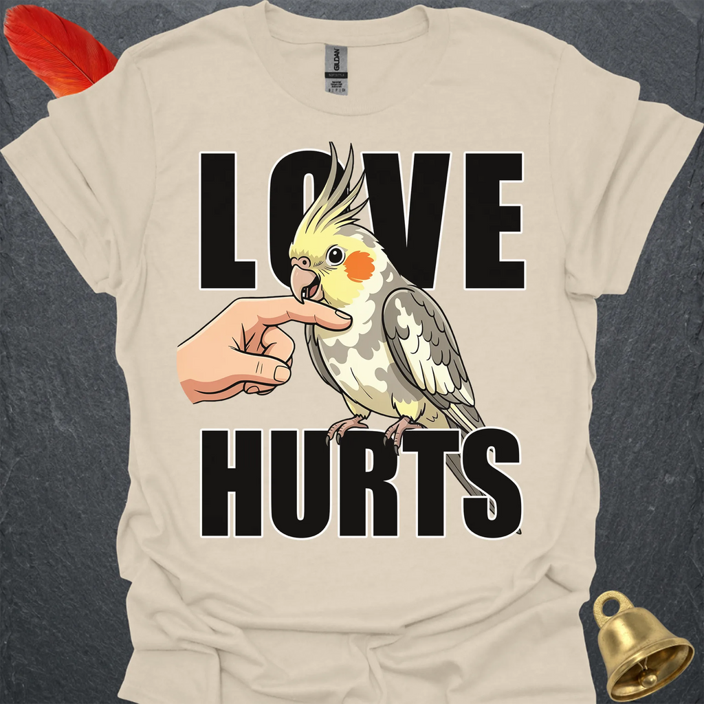 Pied Cockatiel Love Hurts T-Shirt