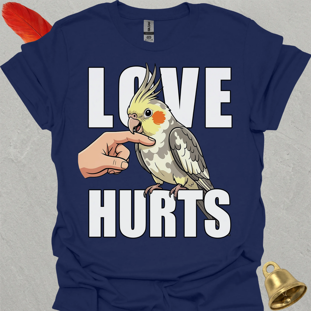 Pied Cockatiel Love Hurts T-Shirt