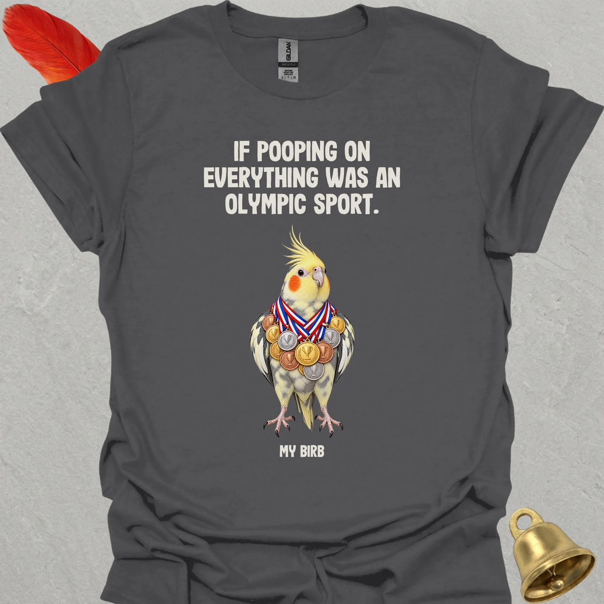 Pied Cockatiel Olympic Pooper T-Shirt