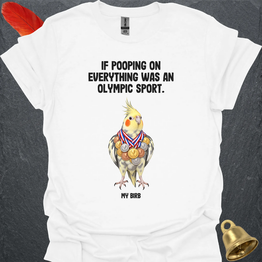 Pied Cockatiel Olympic Pooper T-Shirt