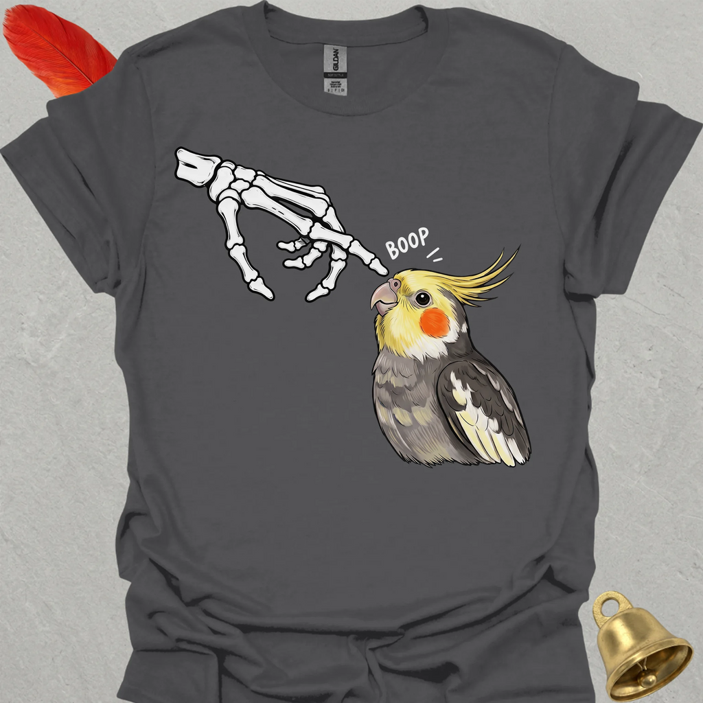 Pied Cockatiel Skeleton Boop T-Shirt