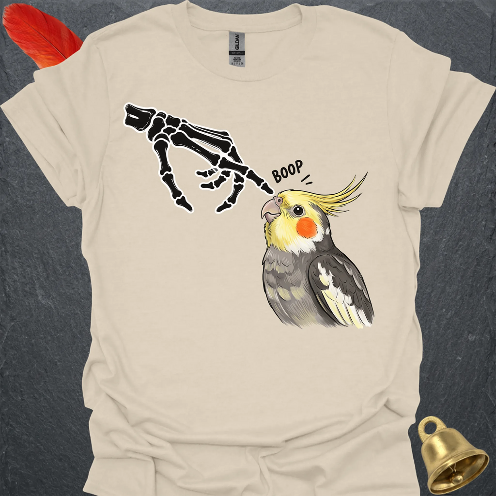 Pied Cockatiel Skeleton Boop T-Shirt
