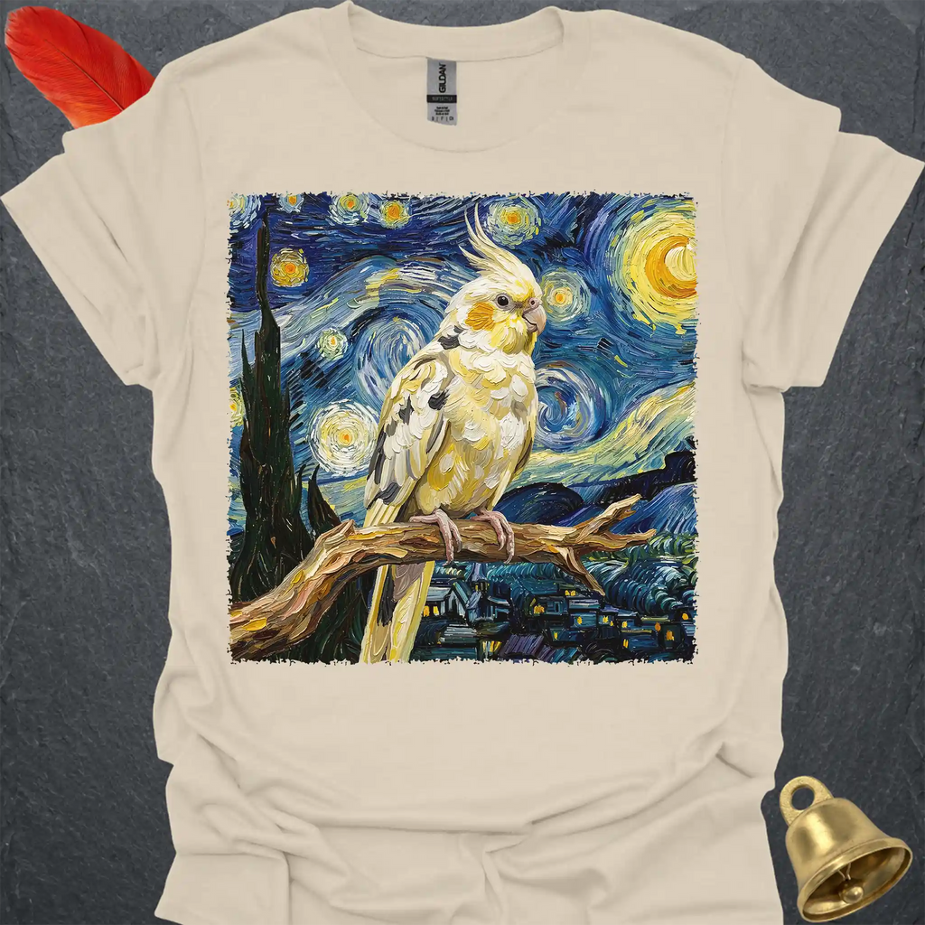 Pied Cockatiel Starry Night T-Shirt