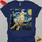Pied Cockatiel Starry Night T-Shirt