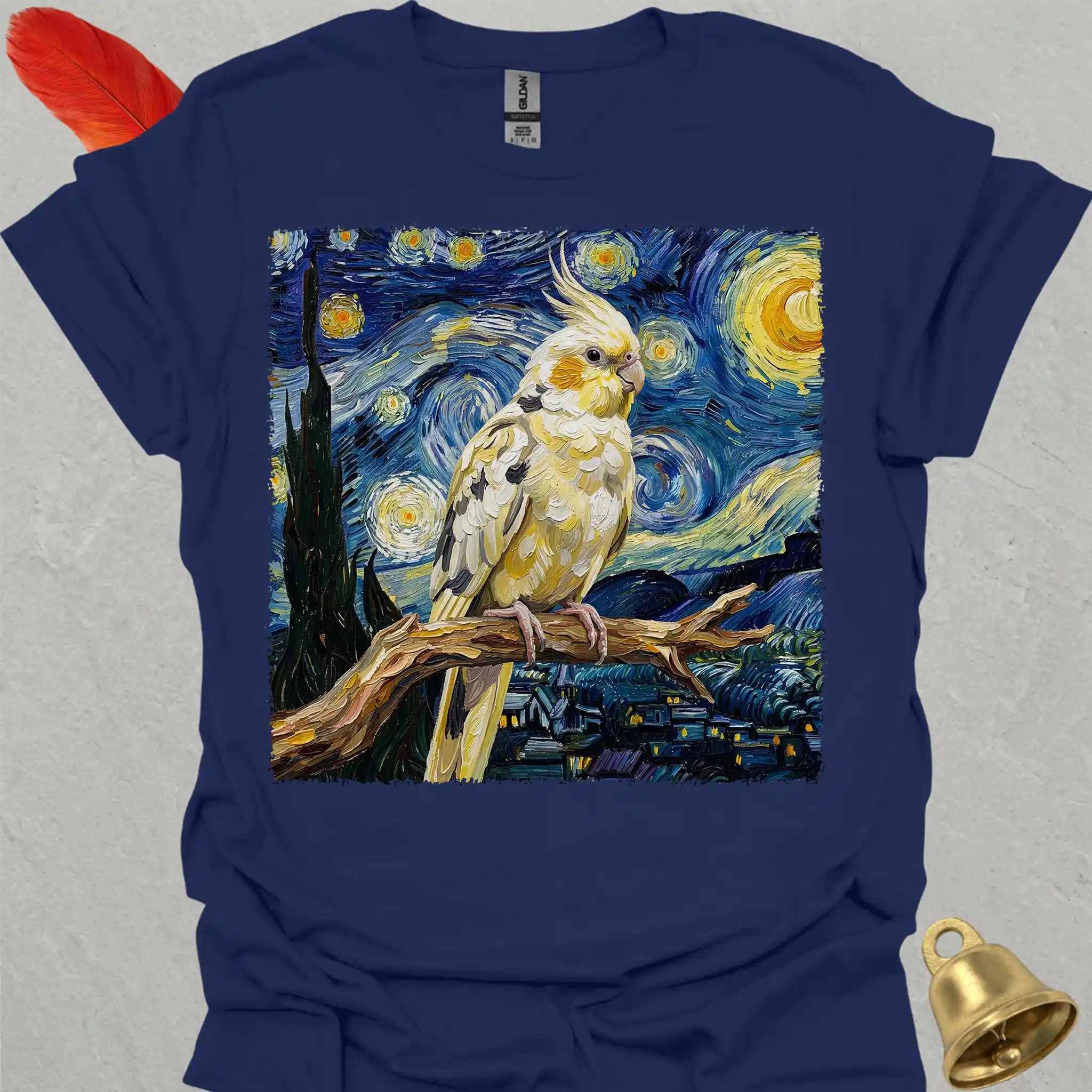 Pied Cockatiel Starry Night T-Shirt