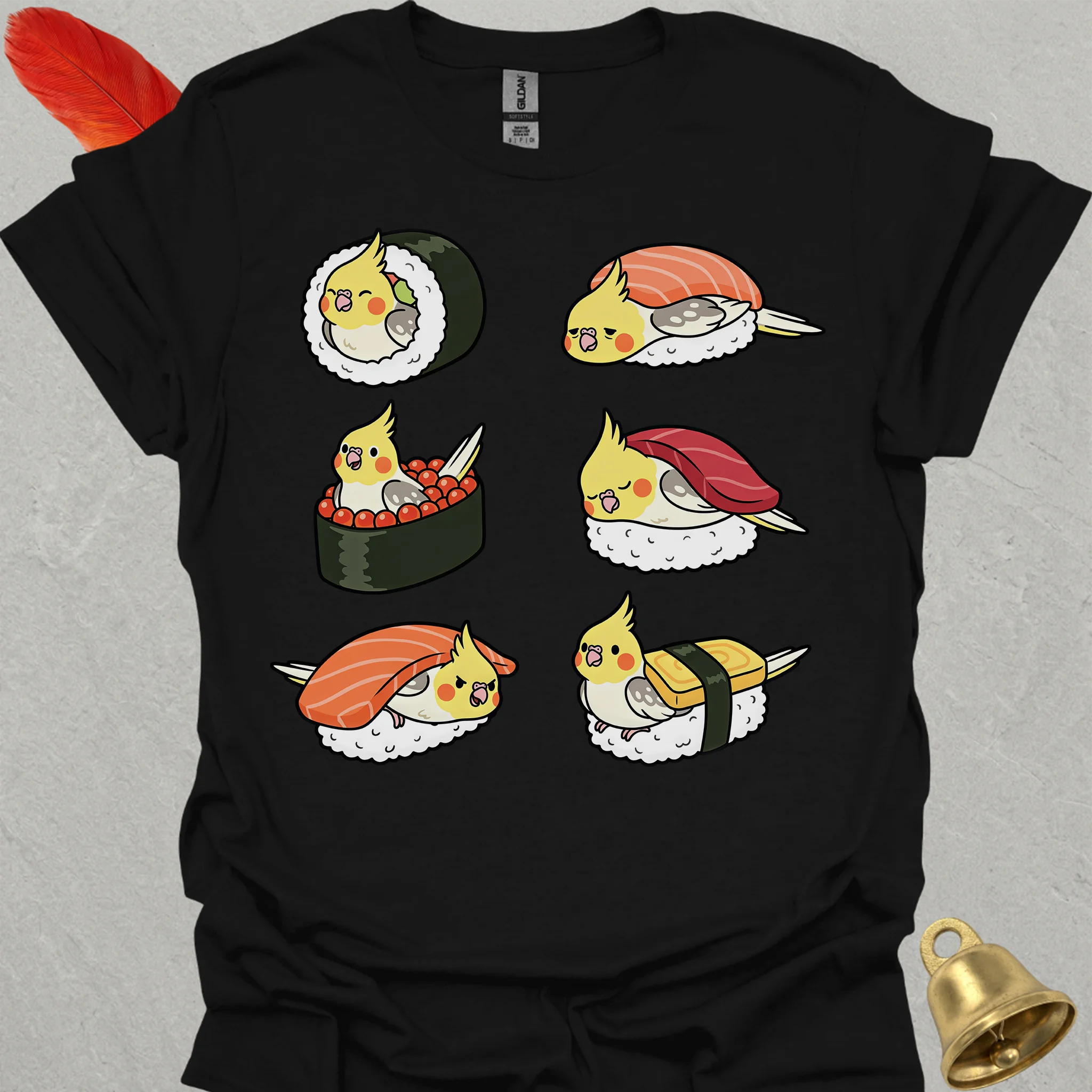 Pied Cockatiel Sushi T-Shirt