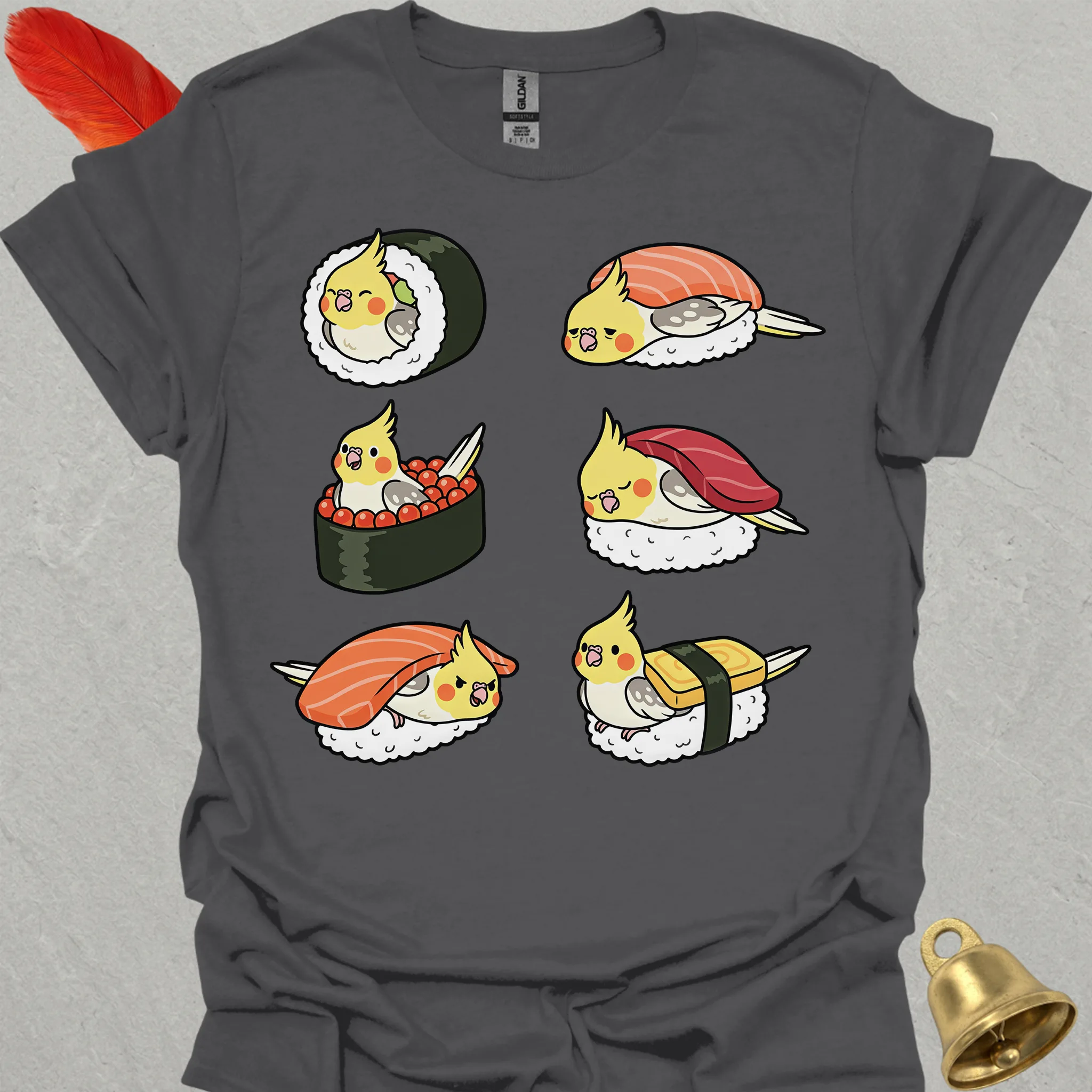 Pied Cockatiel Sushi T-Shirt