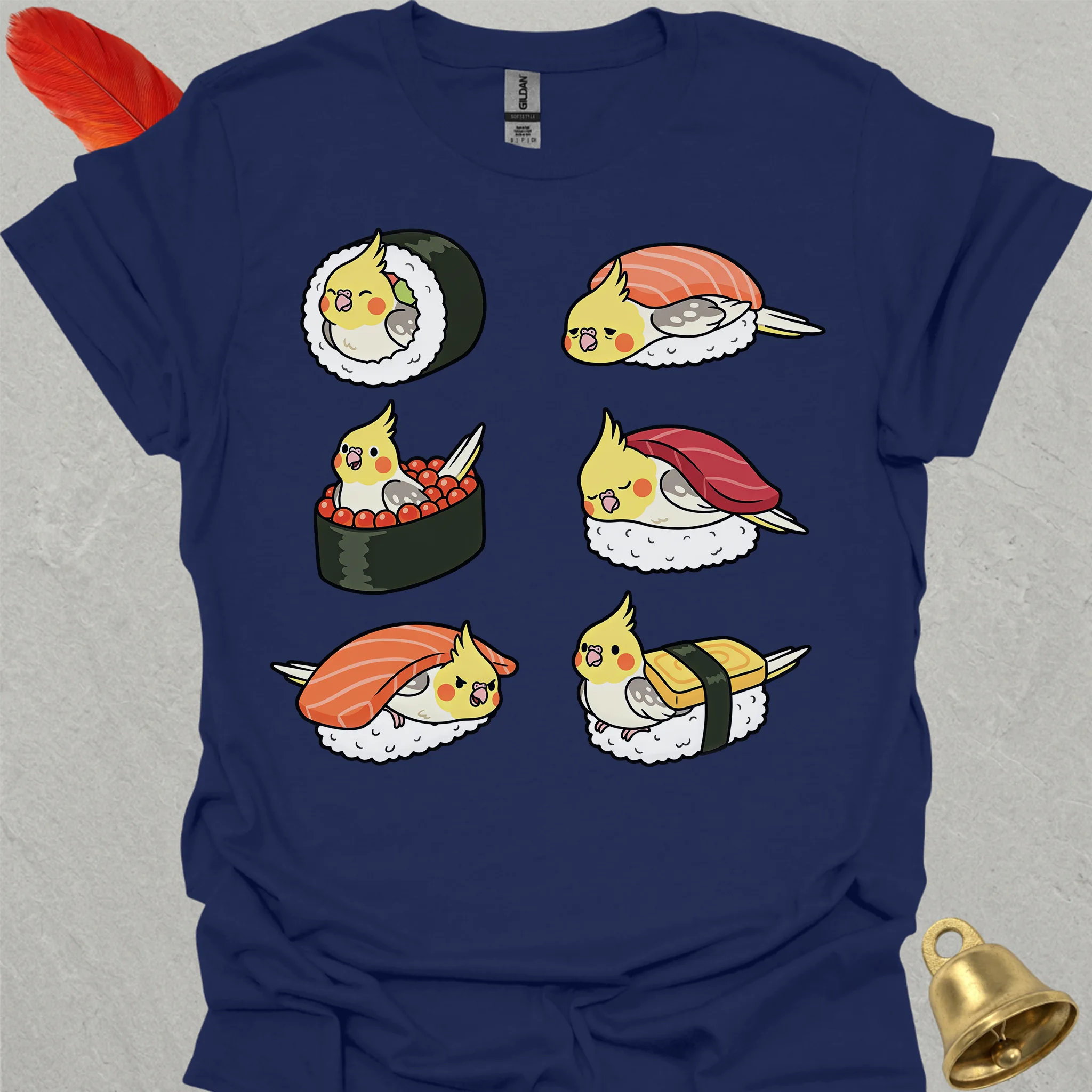 Pied Cockatiel Sushi T-Shirt
