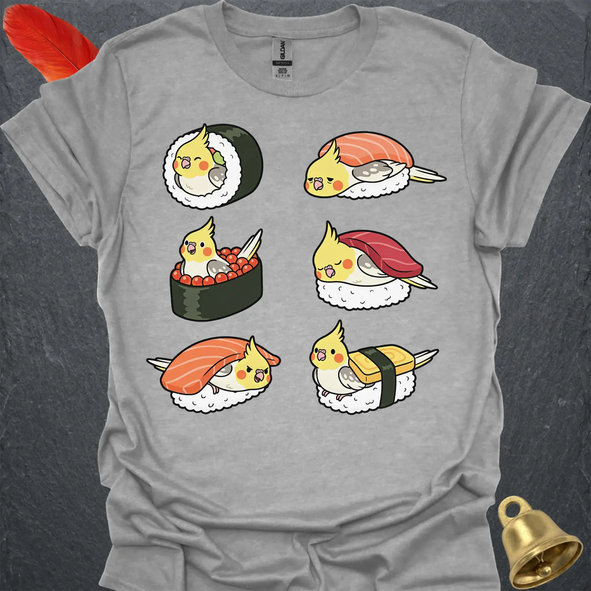 Pied Cockatiel Sushi T-Shirt