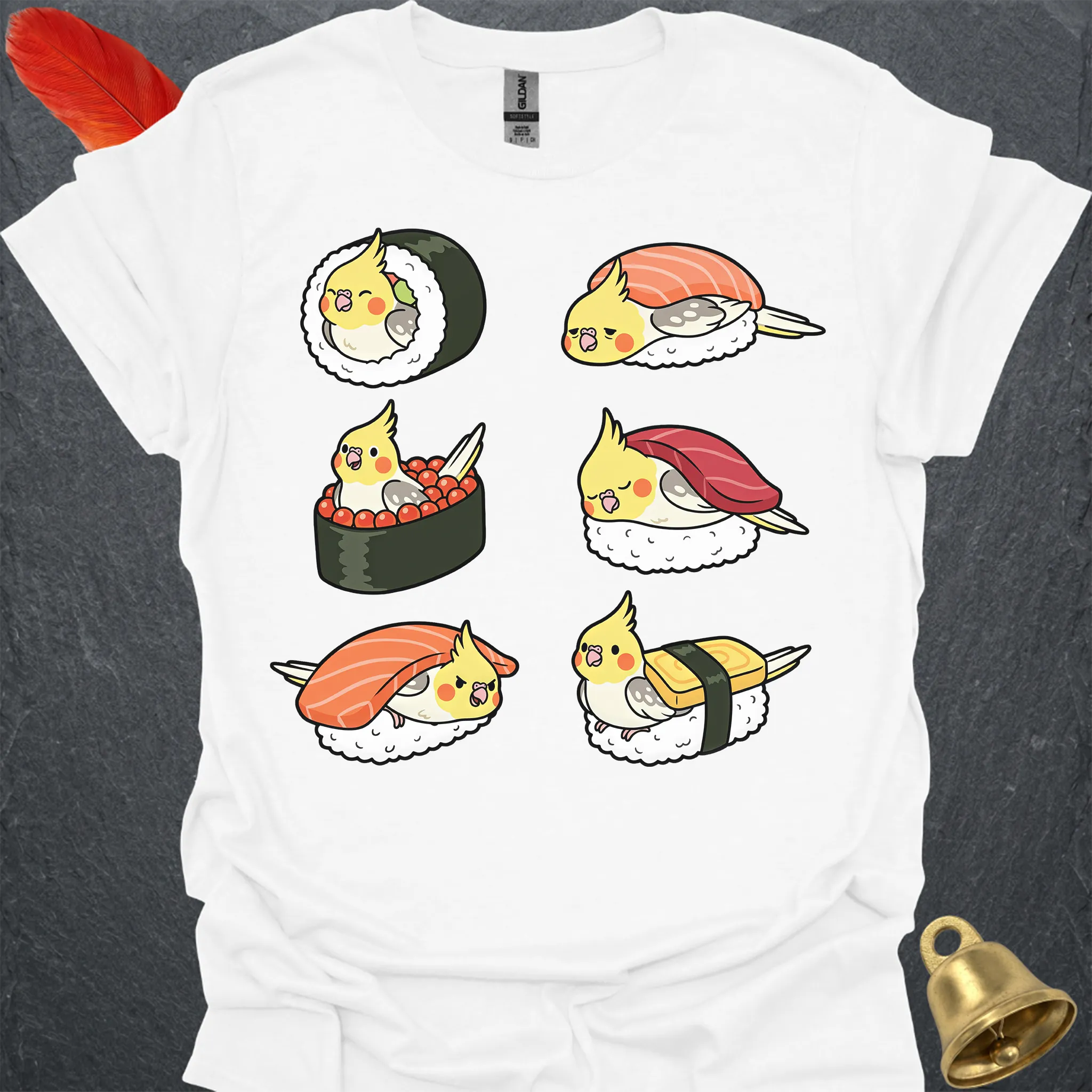 Pied Cockatiel Sushi T-Shirt