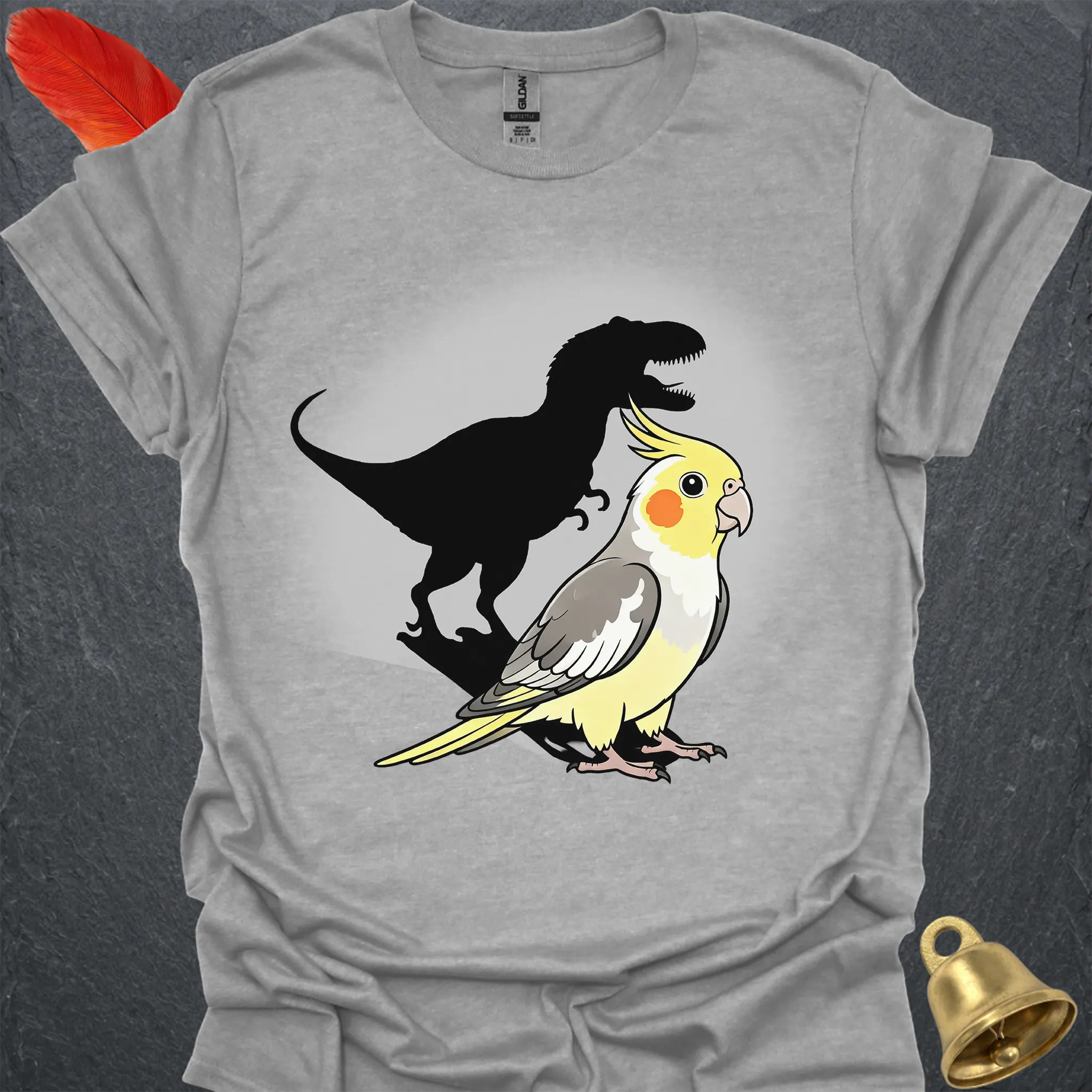 Pied Cockatiel T-Rex T-Shirt