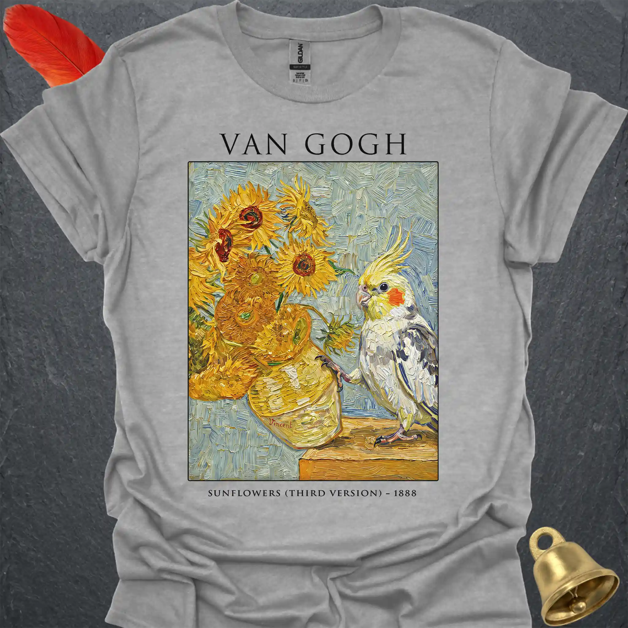 Pied Cockatiel Van Gogh T-Shirt
