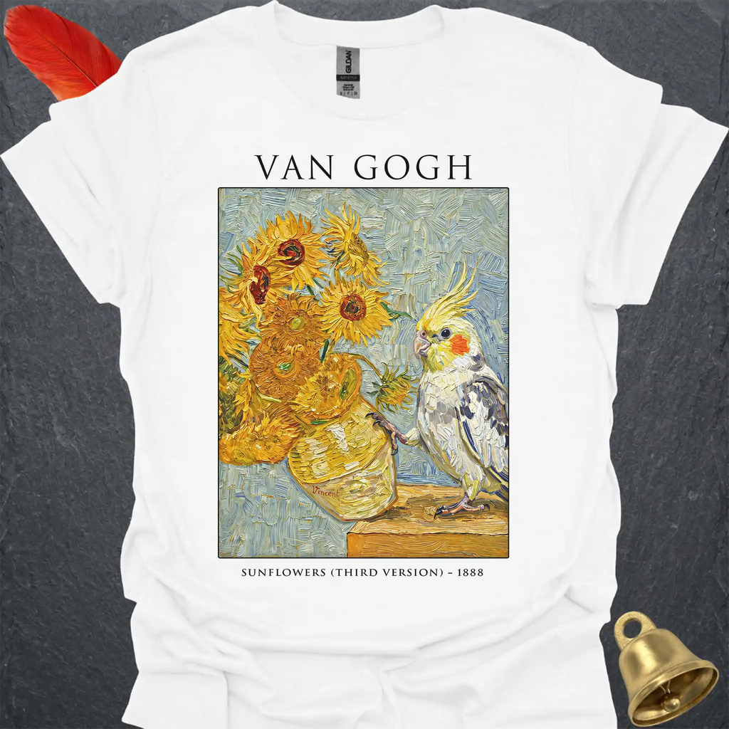 Pied Cockatiel Van Gogh T-Shirt