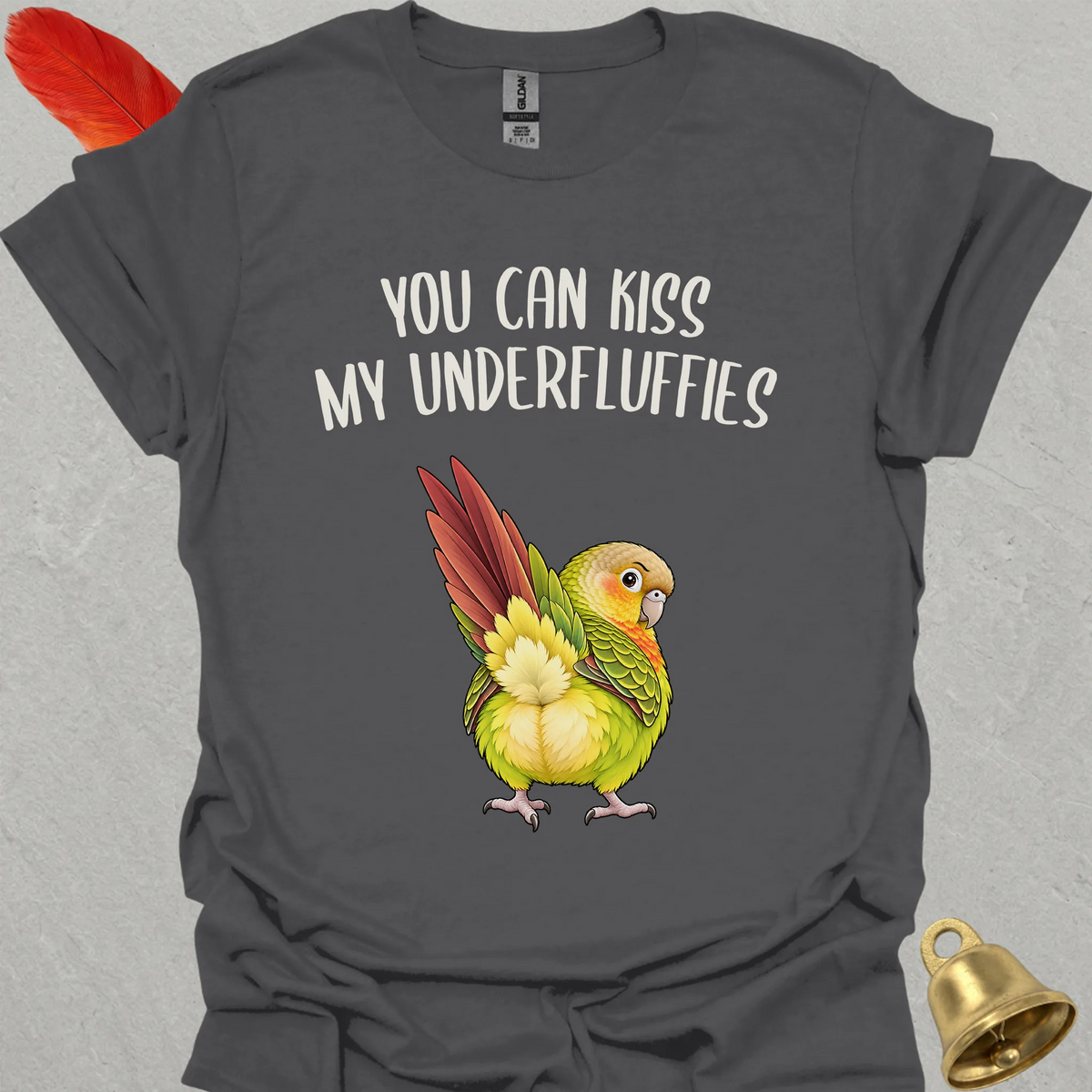 Pineapple Green Cheek Conure Underfluffies T-Shirt