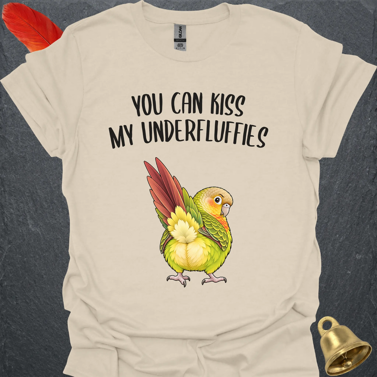 Pineapple Green Cheek Conure Underfluffies T-Shirt