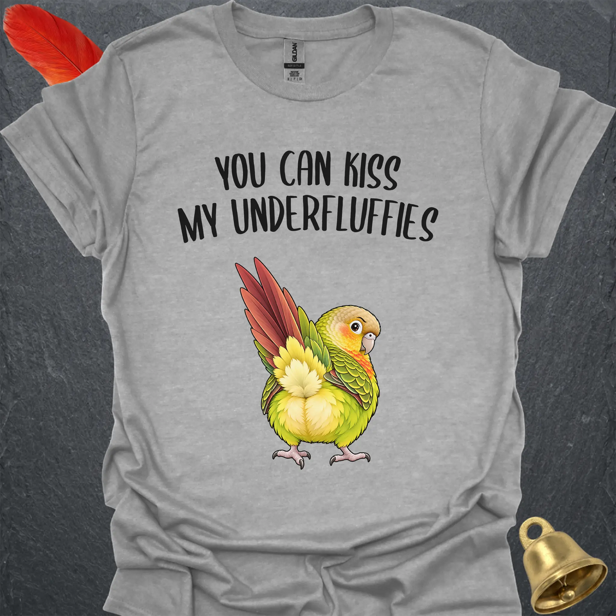 Pineapple Green Cheek Conure Underfluffies T-Shirt