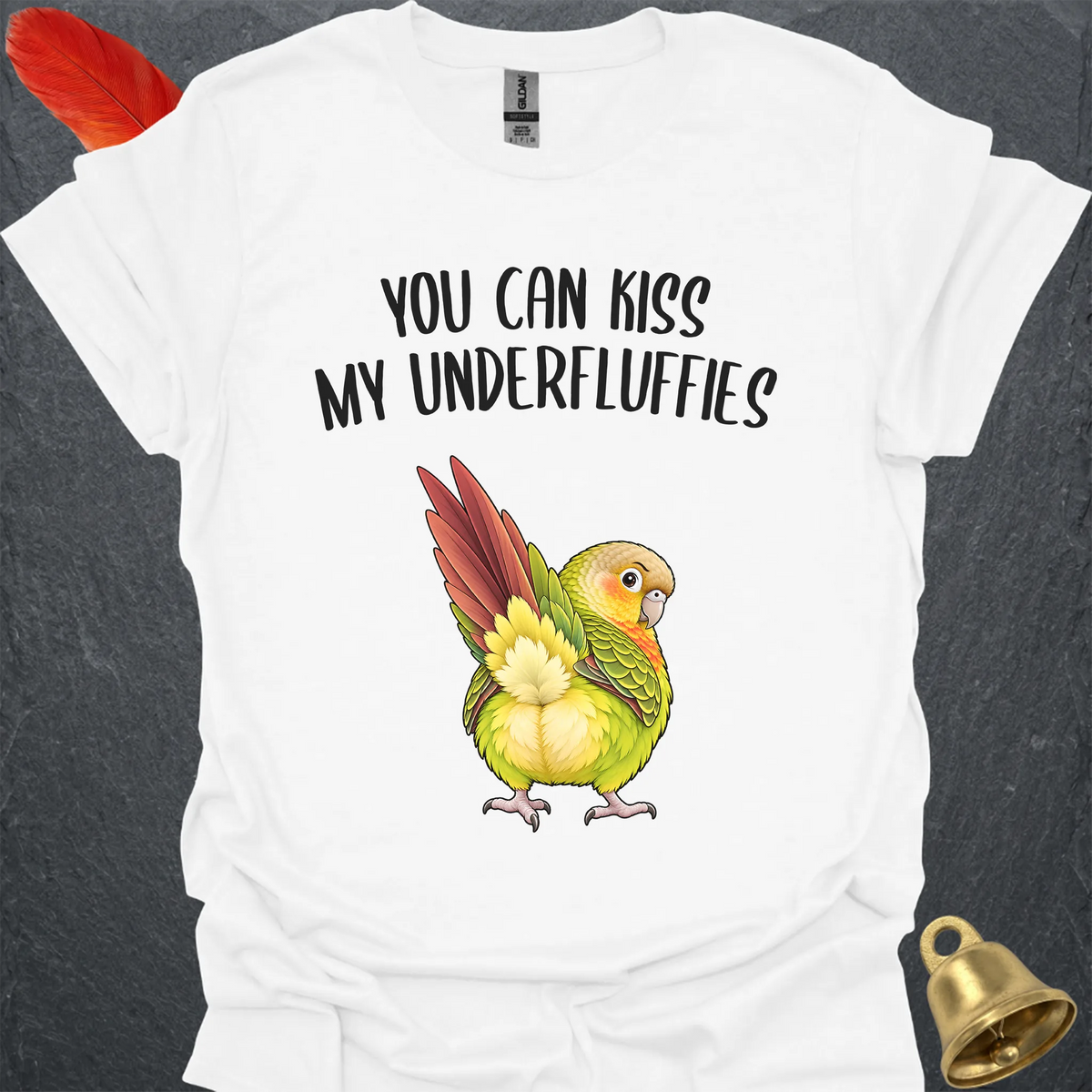 Pineapple Green Cheek Conure Underfluffies T-Shirt