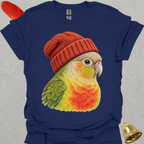 Pineapple Green Cheek Conure Beanie T-Shirt