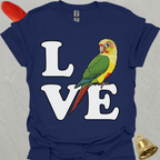 Pineapple Green Cheek Conure Bird Love T-Shirt