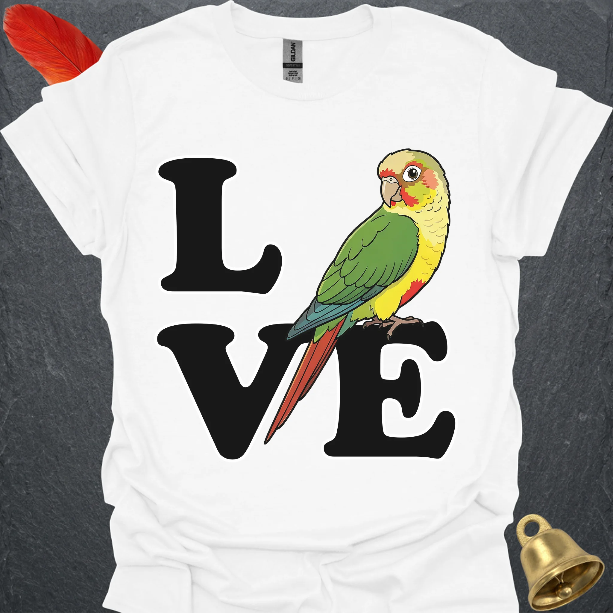Pineapple Green Cheek Conure Bird Love T-Shirt