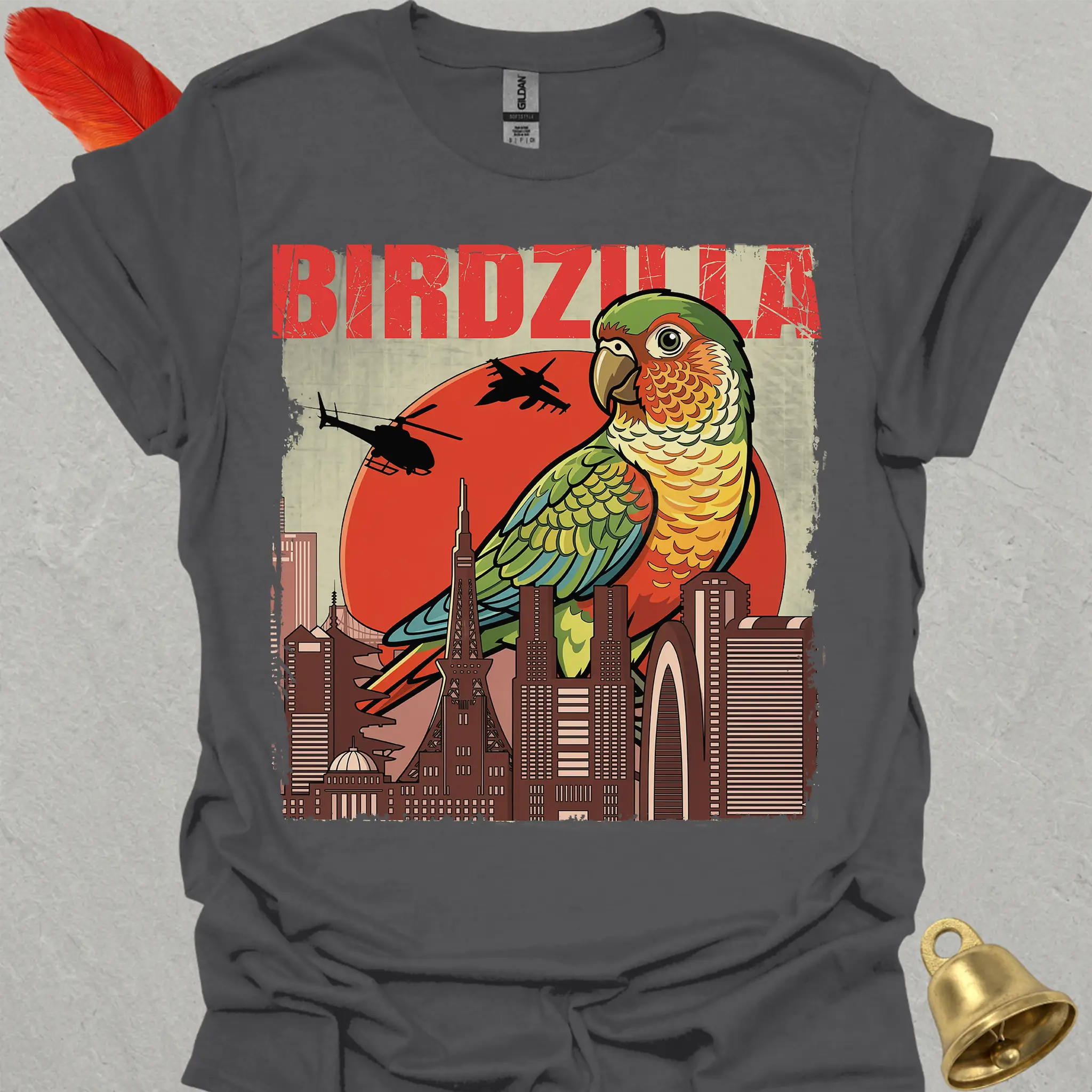 Pineapple Green Cheek Conure Birdzilla T-Shirt