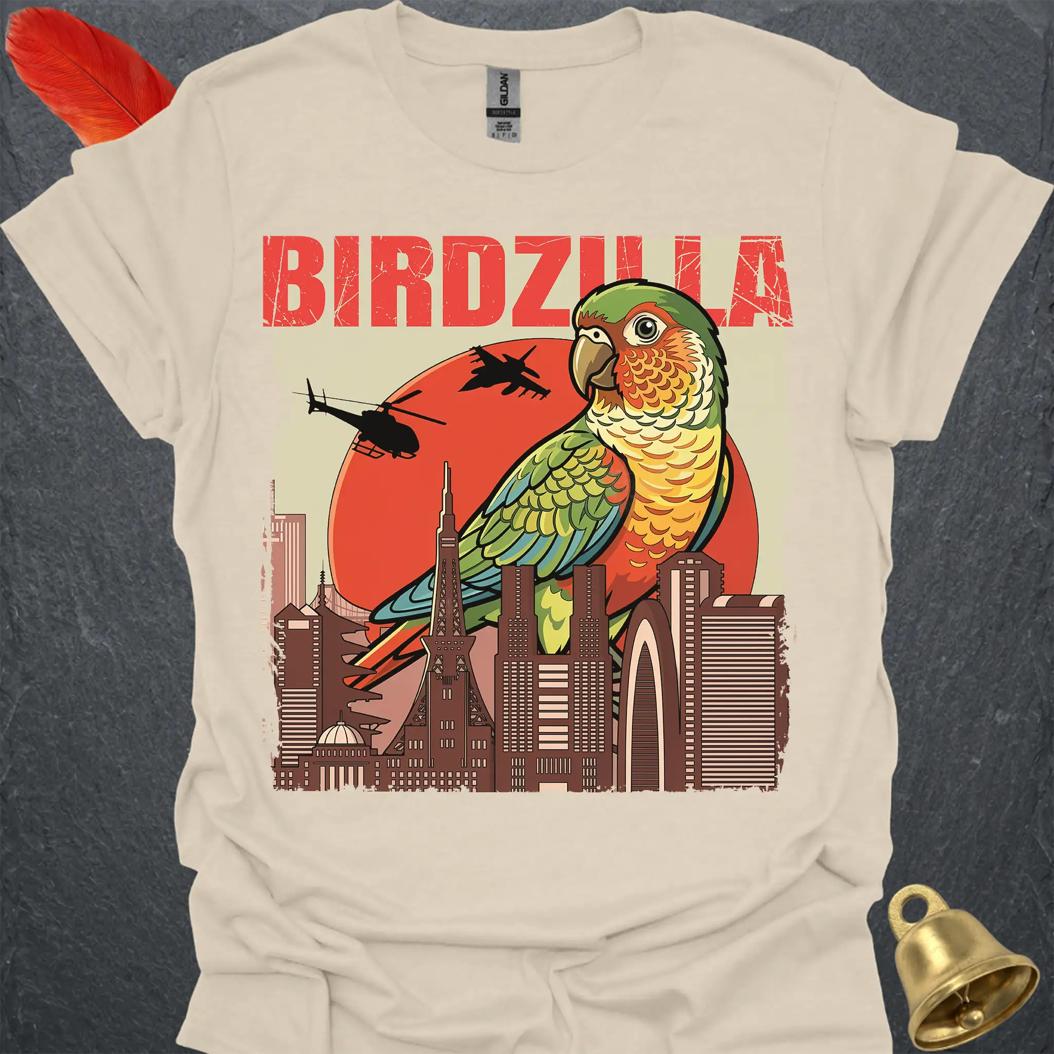 Pineapple Green Cheek Conure Birdzilla T-Shirt