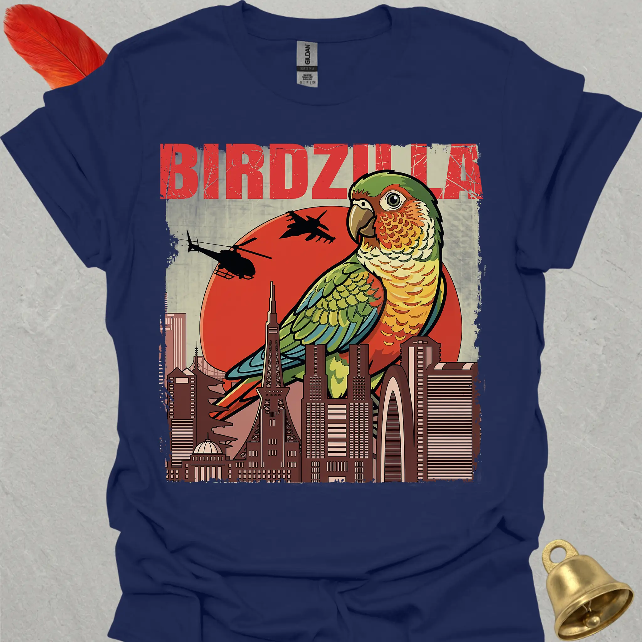 Pineapple Green Cheek Conure Birdzilla T-Shirt
