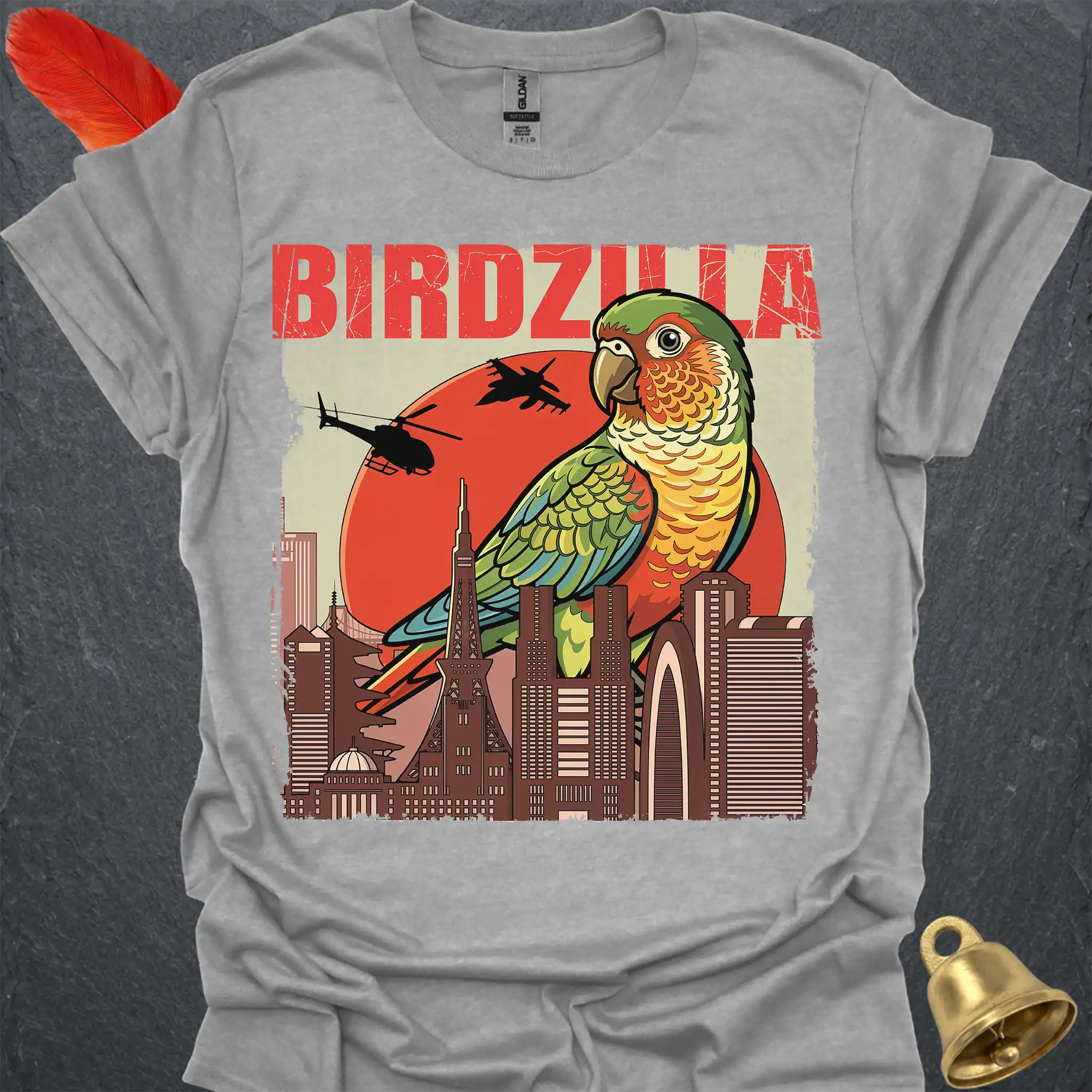 Pineapple Green Cheek Conure Birdzilla T-Shirt