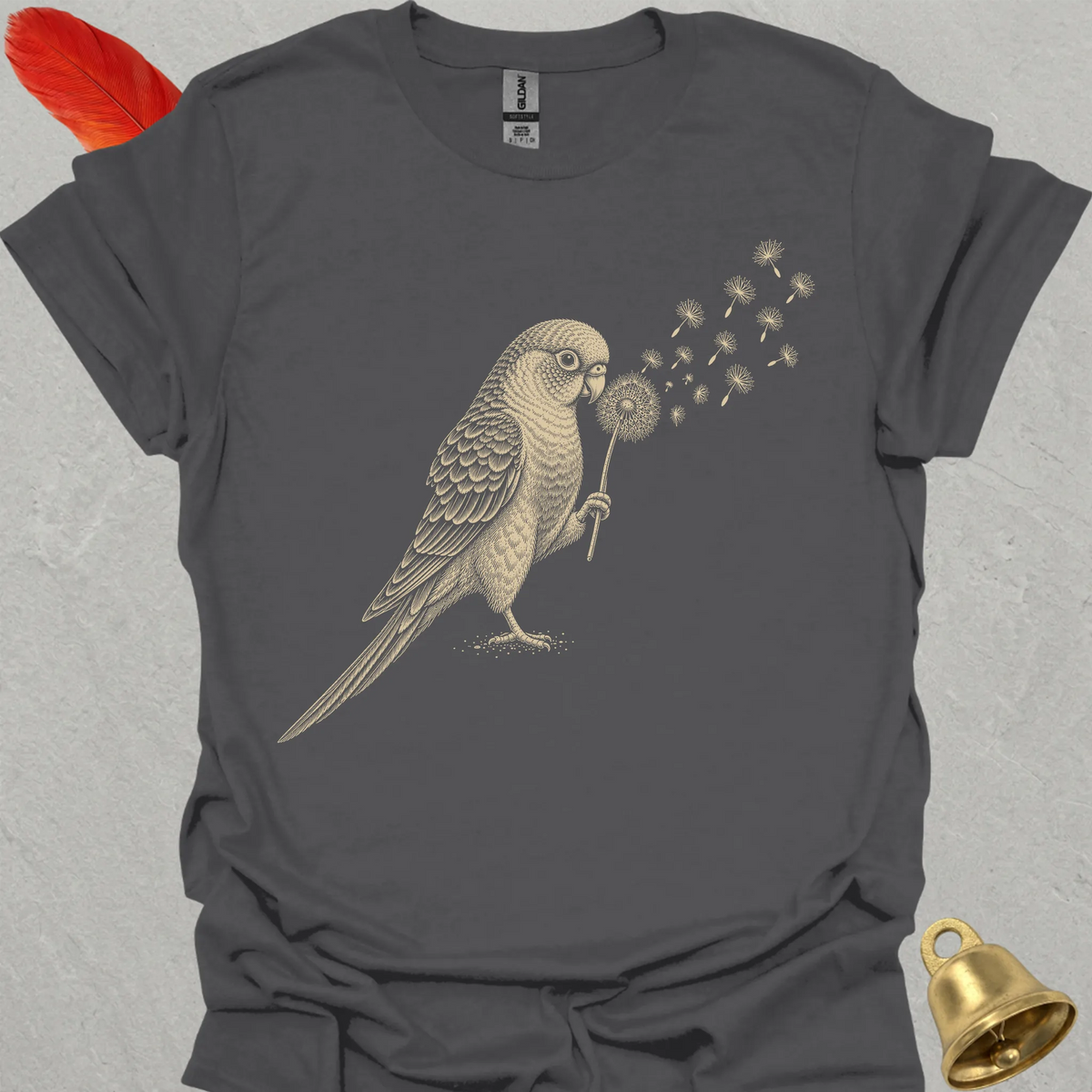 Pineapple Green Cheek Conure Blowing Wishes T-Shirt