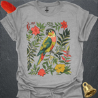 Pineapple Green Cheek Conure Boho Flower T-Shirt