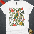 Pineapple Green Cheek Conure Boho Flower T-Shirt