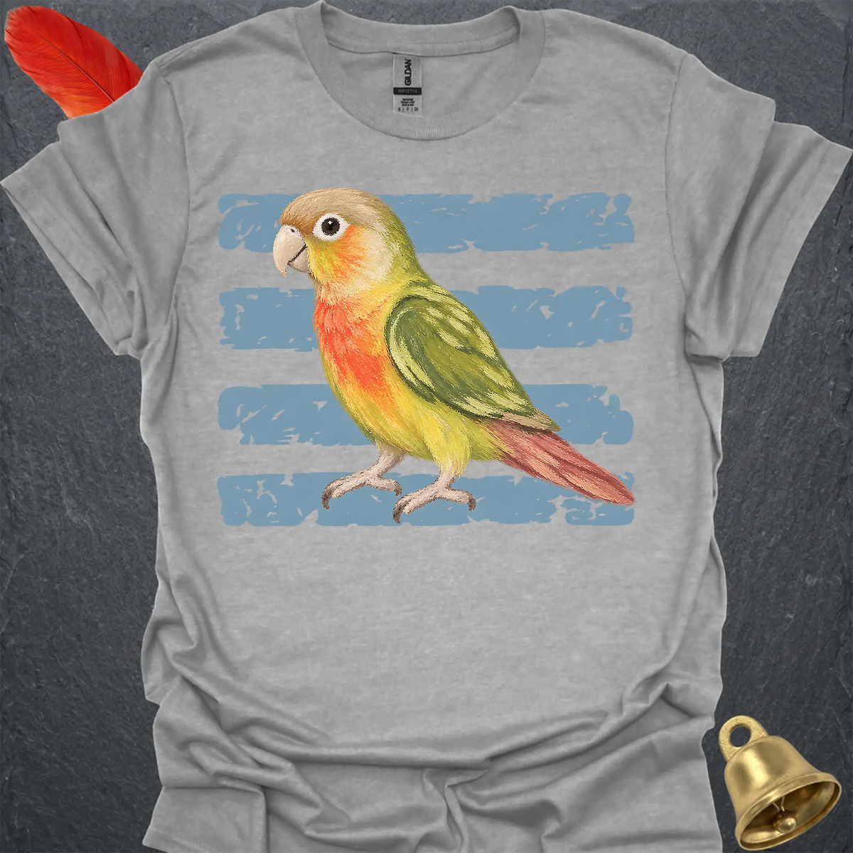 Pineapple Green Cheek Conure Brush T-Shirt