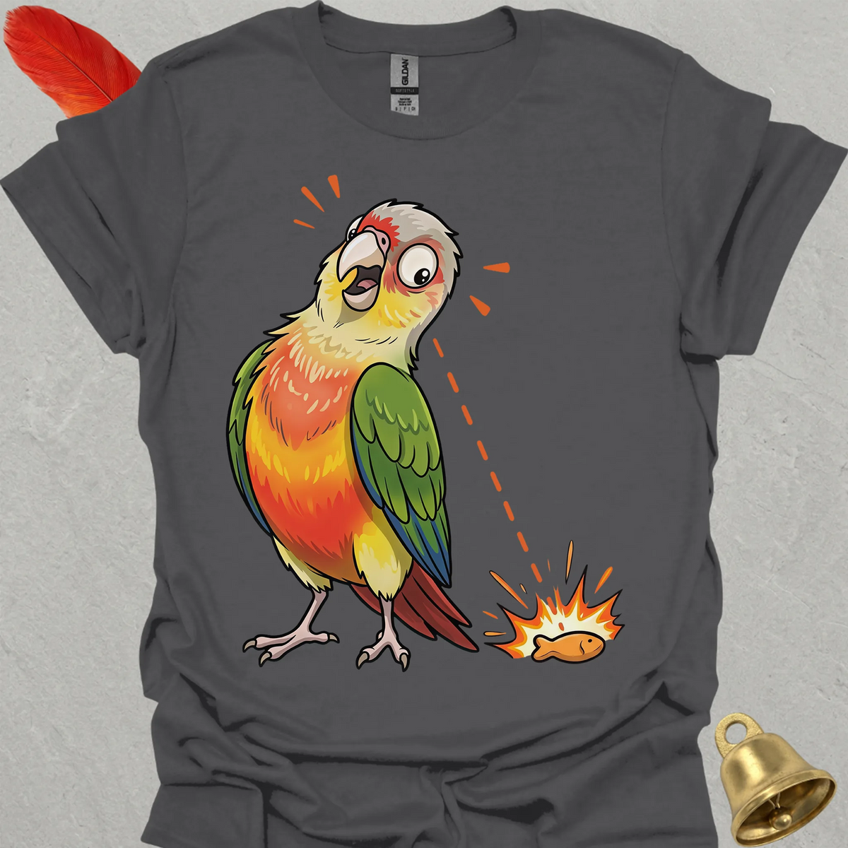 Pineapple Green Cheek Conure Eye on Prize T-Shirt