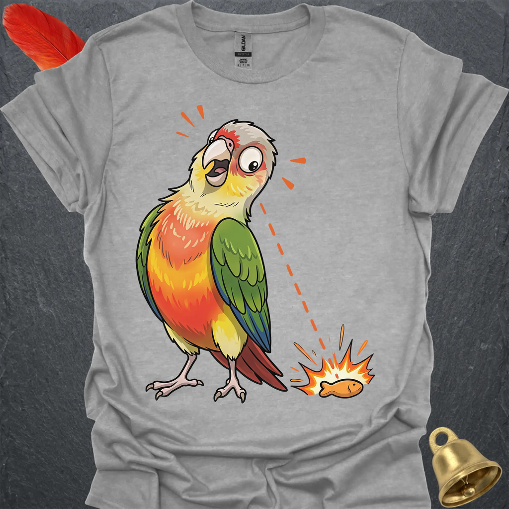 Pineapple Green Cheek Conure Eye on Prize T-Shirt