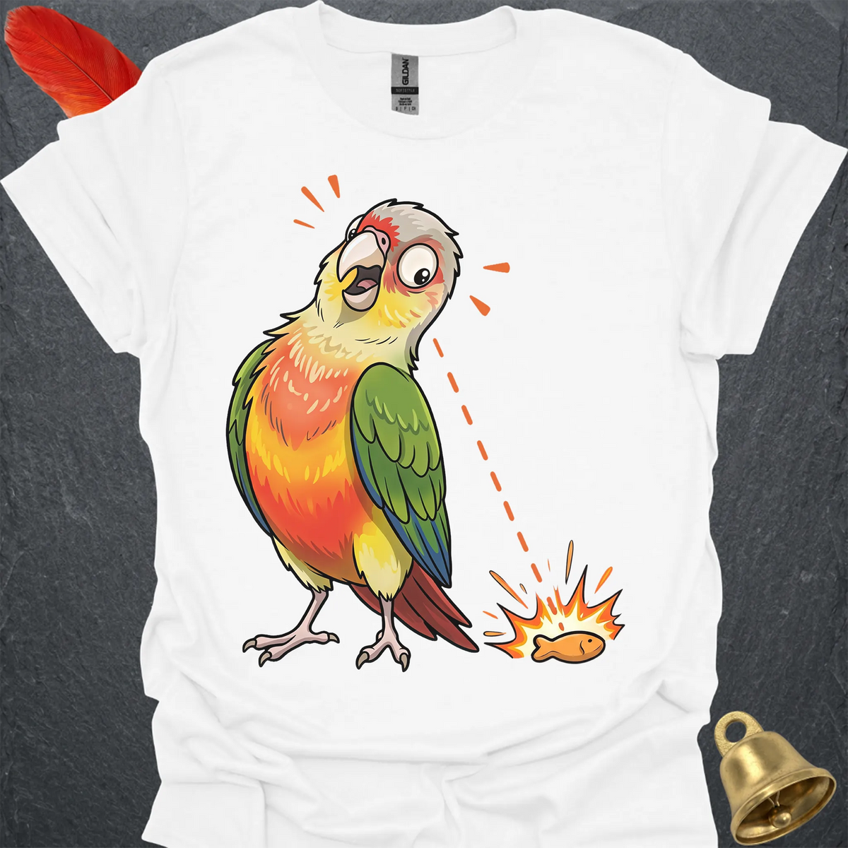 Pineapple Green Cheek Conure Eye on Prize T-Shirt