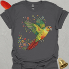 Pineapple Green Cheek Conure Flying Flower T-Shirt
