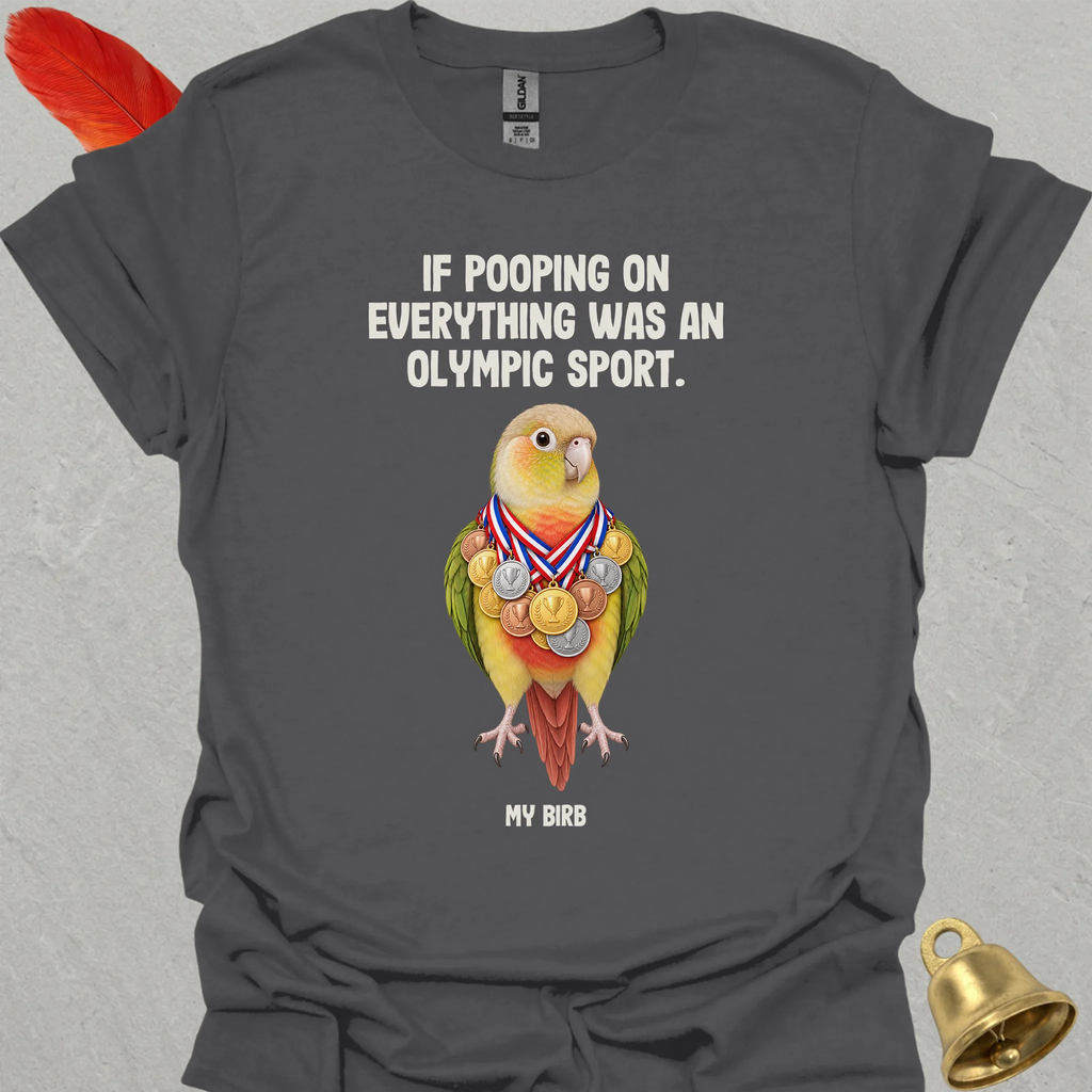 Pineapple Green Cheek Conure Olympic Pooper T-Shirt
